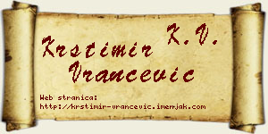 Krstimir Vrančević vizit kartica